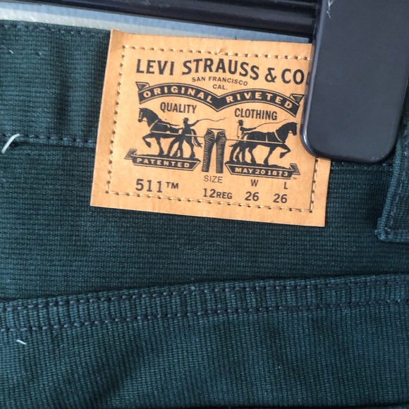 Levi’s Boys 511 Slim Green Corduroy - Picture 3 of 6